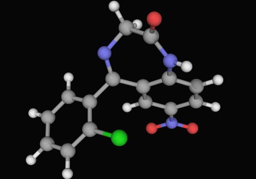 氯硝西泮药物分子