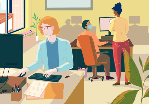 illustration of office workers