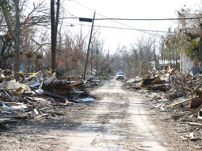 卡特里娜飓风过后的街道