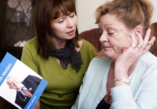 Adult daughter tries to pursuade her mother to quit smoking