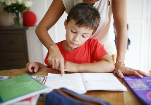 Helping child with homework