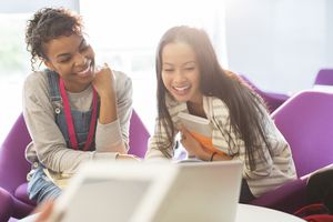 College students studying psychology.