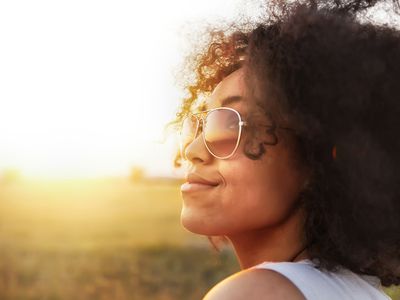 African woman having fun.
