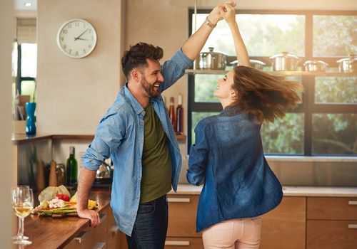 Married couple dancing