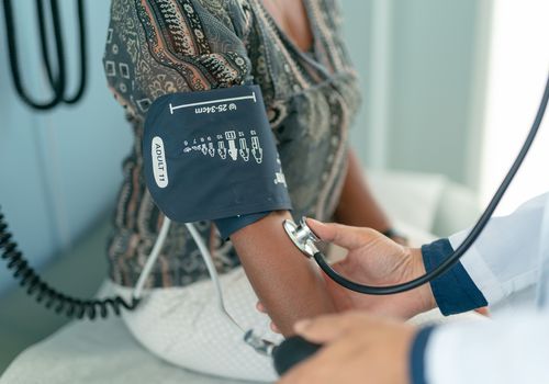 Woman blood pressure screening