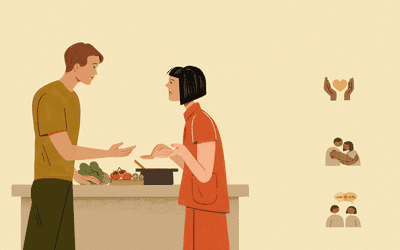 一对夫妇正在进行一场文明而又激烈的争论