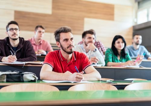 University students during the lectures - active and modern studying apporach