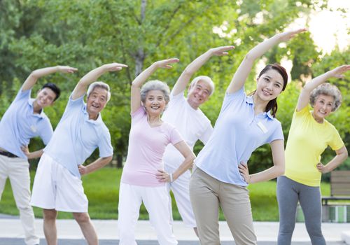 Group of people stretching