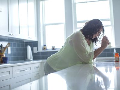Woman with anxiety medication.