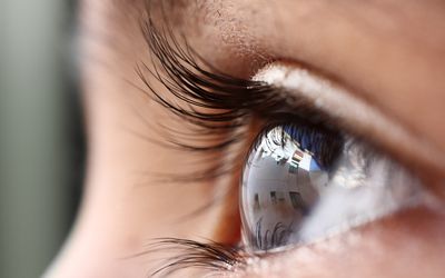 close up of person's eye