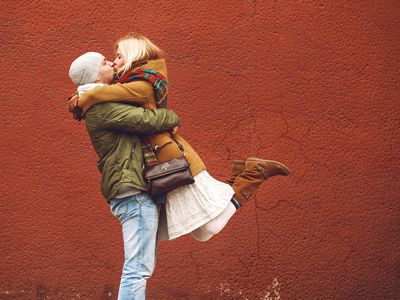 Happy couple kissing