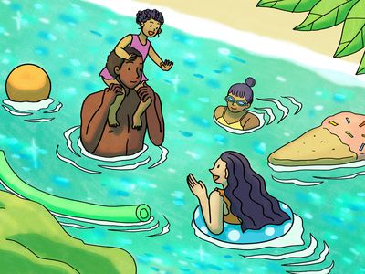 人们在游泳池里玩