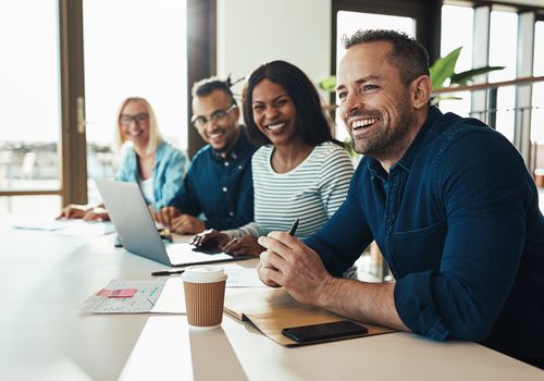 group of colleagues smiling