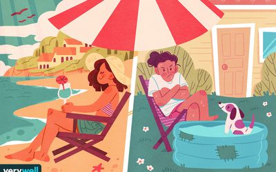 用不同的夏季经历的人绘制