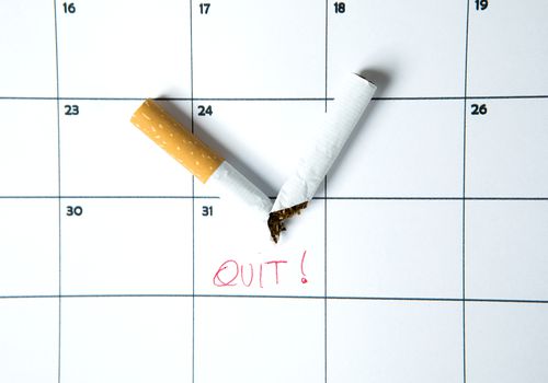 香烟被一分为二的日历与“不干了!”。