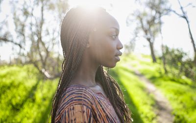 Young woman being mindful