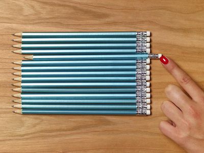 Teacher preparing pencils for school day