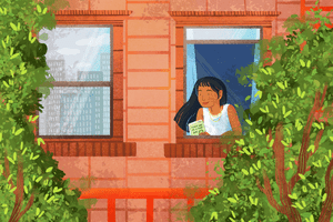 看树的妇女的例证