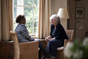 Two women talking at counseling session