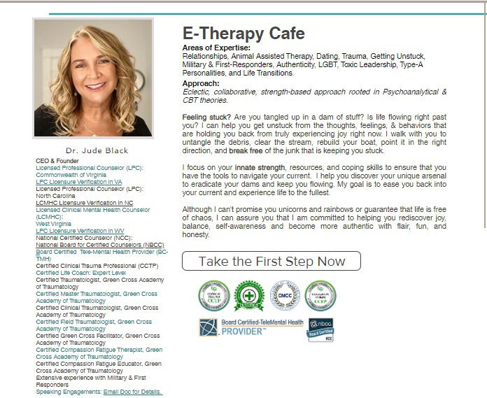 创始人jude black博士的治疗师生物页