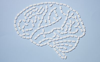 Pills in the shape of a brain