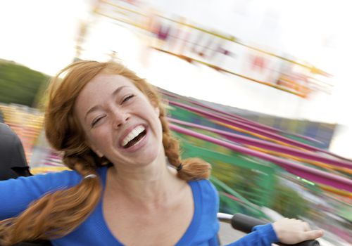 Woman on ride at the fair