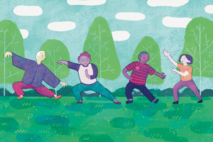 older adults doing tai chi