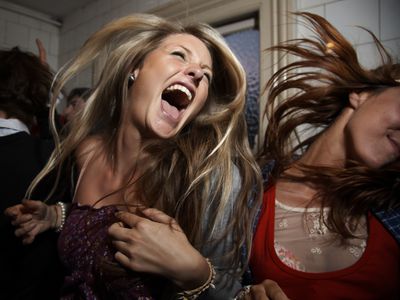 Girls dancing at a party