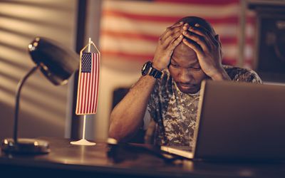 American soldier with problems