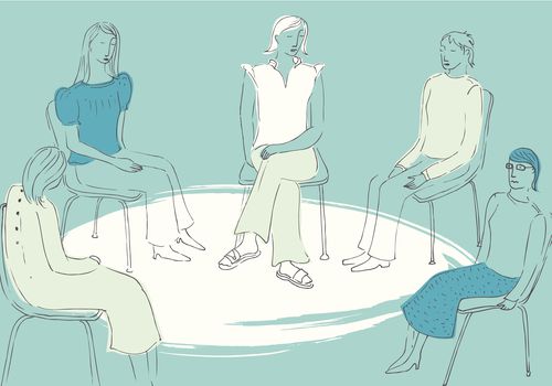 illustration of women sitting in a circle