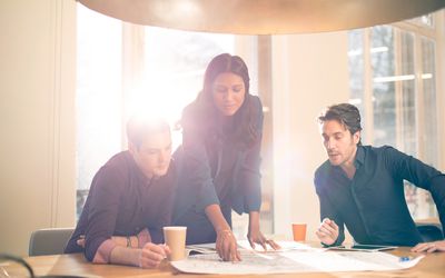 A transformational leader inspiring group members.