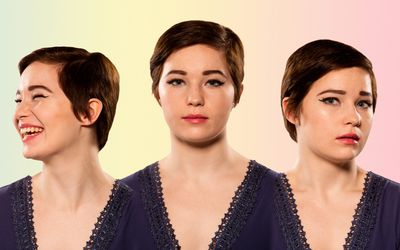 年轻女子的情绪拼贴