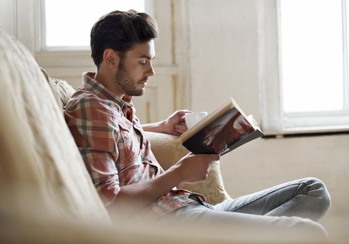 Man reading book