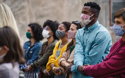group of activists protesting on the street